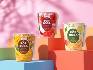 ชานมไข่มุกป๊อปปิ้งรสผลไม้รวม กลิ่นมะม่วง พีช สตรอว์เบอร์รี ขนาด 350 มล. - Product Image 5