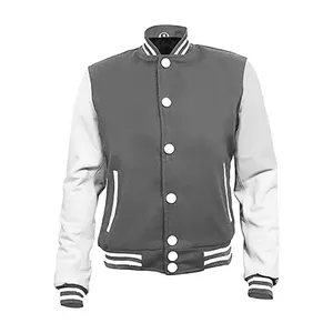 Chaqueta Varsity Cálida y Elegante para Hombre, con Capucha, 100% Algodón, Forro Polar, Bordado Técnico, Impresión Digital, Lavado a la Piedra, Personalizada, para Invierno - Product Image 1