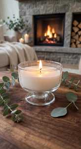 Porte-bougie et bol ronds sur pied en verre transparent écologique pour la décoration de Noël et les cadeaux - Product Image 2