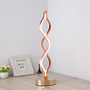 Lampe de table LED spirale à commande tactile avec base dorée, intensité réglable, sans fil, pour la décoration de chambre d'hôtel – Approvisionnement direct usine - Product Image 5