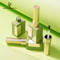 Flacon vide de 11 ml pour gel à ongles, bouteille en verre vert avec bord doré, emballage cosmétique pour vernis gel UV, conteneur pour nail art avec pinceau