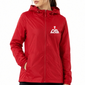 <b>Women</b> Hooded Windbreaker <b>Jacket</b> Premium Waterproof Windproof Lightweight Comfortable Durable Smooth Front Zipper Closure - Product Image 1