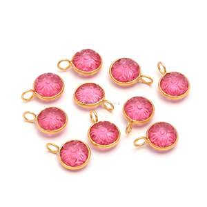 Colgante de Flor de Cuarzo Turmalina Rosa AAA, Amuleto de Piedra Preciosa Tallado a Mano, Joyería de Plata Esterlina 925, Colgante de Piedra Turmalina de 11mm - Product Image 5