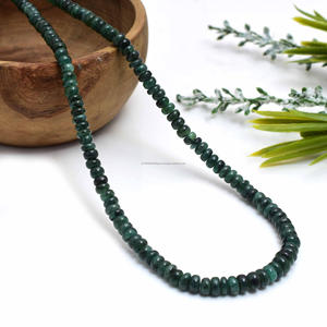 Forme de rondelle lisse émeraude naturelle 16 pouces 2 à 5.5mm perles de brin de pierres précieuses pour la fabrication de bijoux collier bracelet - Product Image 2