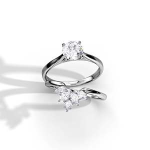 Anillo de compromiso de diamante de corte brillante redondo para mujer, chapado en oro de 14k, certificado IGI, estilo clásico, color D, diamante cultivado en laboratorio. - Product Image 4