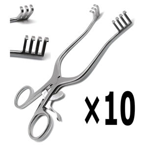 10 Retractores Quirúrgicos Weitlaner de 7 Pulgadas, con Punta Roma, 3x4 Puntas, Instrumentos Veterinarios - Product Image 1