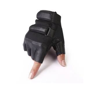 Half Finger <b>Gloves</b> <b>Black</b> Polyester Unisex Summer Pull-On Closure - Product Image 5