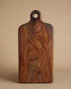 Planche à découper en bois d'acacia faite à la main avec poignée, bloc de service et de découpe naturel pour la cuisine - Product Image 1