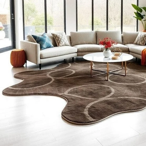 Alfombra Decorativa de Lujo, Hecha a Mano, de Lana, con Patrón Marrón, para Interiores, Decoración del Hogar, Mejor Precio, Alfombra Moderna con Patrón Marrón - Product Image 3