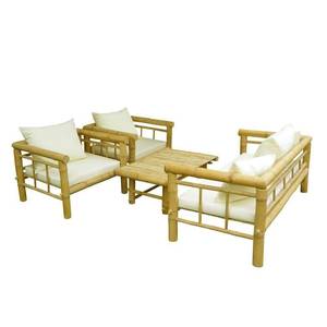 Boho Tropical Bamboo Furniture Sofa Set Wholesale Bamboo <b>Table</b> Coffee with Chairs Made in Vietnam by KingCraftViet - Product Image 2