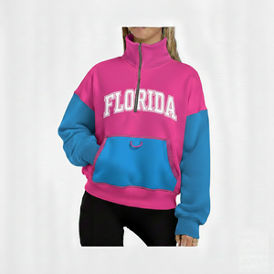 Sudadera de mujer personalizada de alta calidad con media cremallera, cuello alto, manga larga, de algodón, para invierno, con logo frontal, para gimnasio - Product Image 6