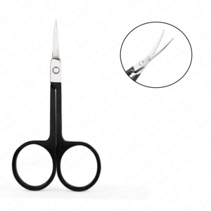 Ciseaux à cuticules de haute qualité en argent, manche noir, acier inoxydable, outil de manucure et de soin des ongles, logo personnalisé - Product Image 4