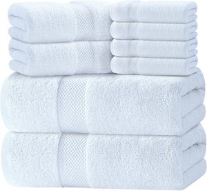 Serviettes d'hôtel de luxe 5 étoiles, logo personnalisé, blanches, 100% coton - Product Image 1