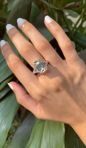 10 Carat Emerald Cut Diamond Engagement <b>Ring</b> for Women | Hidden Halo <b>Solitaire</b> Wedding <b>Ring</b> | Luxury Gold IGI Certified Bridal - Product Image 3