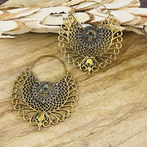 Aros de Latón con Diseño Tribal de Última Moda para Mujer, Acabado en Latón Antiguo, Joyería Étnica para Venta al por Mayor/OEM/ODM - Product Image 4