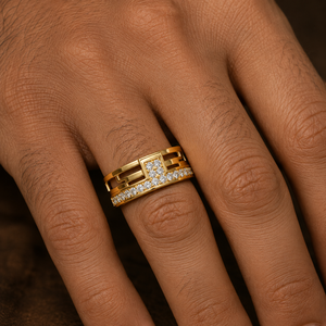 Round Cut Lab Grown <b>Diamond</b> Band DEF VVS 18K 14K Solid Gold Grid Cluster Men's <b>Diamond</b> <b>Rings</b> Wholesale Fine Jewelry Manufacturer - Product Image 2