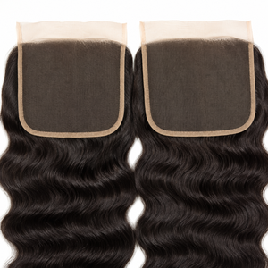 ผมแท้แบบอินเดีย U-Part Lace Closure Remy ลอนคลายสีดำ นุ่มสบาย ไม่ต้องใช้กาว ความหนาแน่น 180%  ปมใส  ขนาด 7x7 - Product Image 5