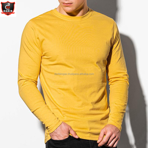 Camiseta blanca ajustada para hombre, camisa de manga larga Regular, 100% de algodón, ajustada, con cuello redondo, barata - Product Image 5