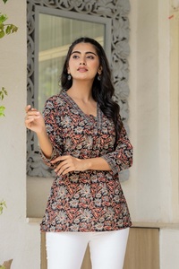 Women Cotton Printed <b>Kurti</b> Top Ethnic Tunic Casual Wear <b>Kurti</b> - Product Image 4
