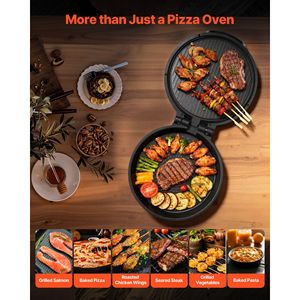 Forno Elettrico per Pizza da 12 Pollici, 1200W, Rivestimento Antiaderente, Cottura a 180 Gradi, Doppio Lato Apribile, Macchina per Pizza Elettrica da 12 Pollici - Product Image 2