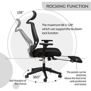 Ergonomic Home Office <b>Desk</b> Chair with Lumbar Support Headrest Flip-Up Arms Height Adjustable Rocking High Swivel - Product Image 2
