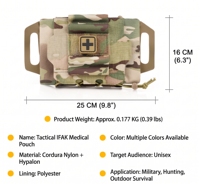 Pochette tactique IFAK en nylon 1000D imperméable personnalisée OEM, sac de premiers secours MOLLE détachable pour la survie en plein air