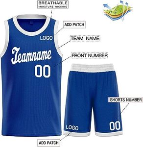 Tenue de basketball style streetwear, maillot coupe athlétique avec short assorti, prête pour les tournois, 100% polyester, nouveautés. - Product Image 3
