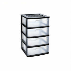 CAJONERA SENA Chariot de rangement en plastique à 4 tiroirs Noir 4-Cajones - Product Image 1