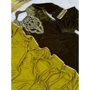 Hermoso Conjunto de Traje de Fiesta Bordado en Oro para Accesorios Étnicos Talla L Marca JD - Product Image 3