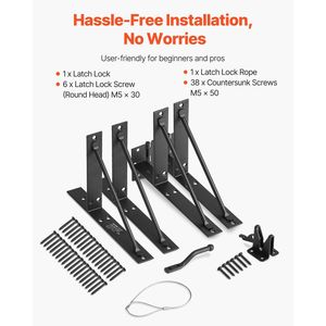 ชุดอุปกรณ์เสริมเหล็กยึดมุมประตูป้องกันการหย่อนคล้อย พร้อมตัวล็อคเชือก สำหรับรั้ว ประตู และโครงเหล็ก - Product Image 6