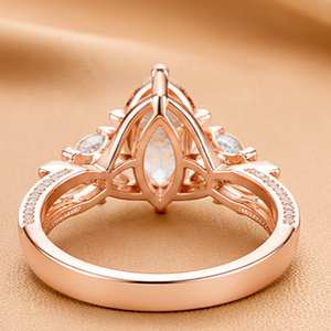 Elegant Marquise Cut Diamond Engagement <b>Ring</b> <b>Set</b> for Women Yellow White Rose <b>Gold</b> Bridal Wedding Jewelry <b>Ring</b> - Product Image 4