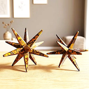 Venta al por mayor de estrellas Merkaba de 12 puntas hechas a mano y ecológicas, con técnicas únicas, de piedra semipreciosa metafísica de jaspe Picasso. - Product Image 3