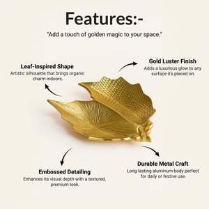 Bandeja Decorativa Dorada con Relieve, Bandeja de Aluminio Brillante de Diseño para Decoración de Mesa, Regalo Festivo para el Hogar, Diwali - Product Image 6