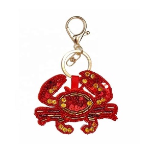Lobster Shape Glass Beads Bag Charms Keychain <b>Cute</b> Beaded Bag Charms for Tote Bag Accessories Handbags <b>Purse</b> Charm Gifts - Product Image 3