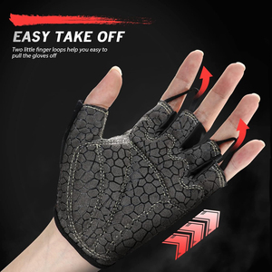 Guantes de Carreras para Silla de Ruedas, Levantamiento de Pesas, Ciclismo, Verano, Medios Dedos, Poliéster/Resistentes al Calor - Product Image 6