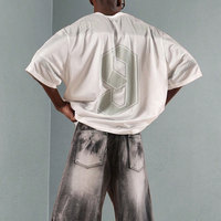 T-shirt en maille oversize à texture audacieuse, col en V, coupe décontractée, style minimaliste, coupe carrée, décontracté urbain