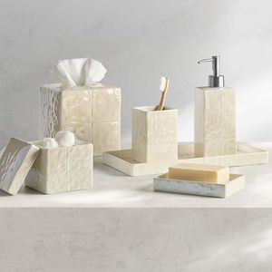 Accesorios de baño hechos a mano con nácar, estilo antiguo, juego decorativo para tocador, artículos esenciales de lujo para baño de casa u hotel - Product Image 4