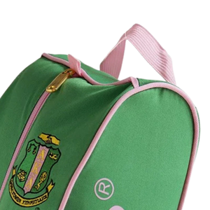AKA USB Port <b>Backpack</b> Green Pink Laptop <b>School</b> Travel <b>Backpack</b> Embroidered Crest <b>Large</b> Capacity Book Bag with USB Charging Port - Product Image 4