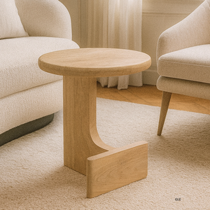 Mesa Auxiliar Redonda de Madera de Nogal Sólido de Alta Calidad, Elegante Mesa de Centro con Pedestal para Sala de Estar, Muebles para el Hogar al Mejor Precio - Product Image 6