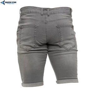 Men's Casual Eco-Friendly Light Wash Denim Mid Waist Embroidery Breathable Button <b>Zippers</b> Quick Dry Streetwear <b>Shorts</b> Summer - Product Image 4