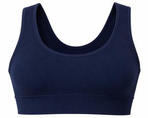 Women Navy Blue Scoop Neck Racerback Sports Bra Set Mid Waist Full Length Leggings 2-Piece Plus Size Yoga Outfit 4-Way for - Product Image 6