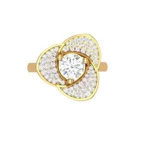 Creative Gold Floral Diamond <b>Statement</b> <b>Ring</b> with New Design for Women's Luxury Wedding Jewelry - Product Image 6