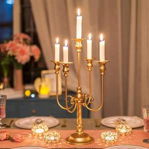 Premium Style Metal Candelabra For Elegant Dining Decoration With Artistic Hand Forged Iron Design - Product Image 5