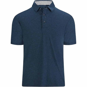 Camisa de Manga Corta para Hombre, Color Sólido, Tejida, 100% Poliéster, Transpirable, Estilo Casual, Corte Regular, Diseño con Botones, Digital - Product Image 1