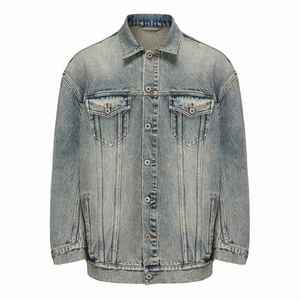 แจ็คเก็ตยีนส์ผ้าเดนิมคุณภาพดีที่สุดสำหรับผู้ชาย ฤดูหนาว โลโก้ด้านหน้าปรับแต่งได้ แจ็คเก็ตยีนส์แขนยาว ขายส่ง - Product Image 1