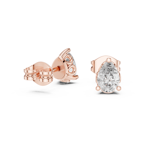 Pendientes con Diamantes Cultivados en Laboratorio de Corte Pera de 0.47CT, Engastados en Oro Rosa de 18K, para Mujer, Regalo de Compromiso, Boda, San Valentín, Uso Diario - Product Image 4