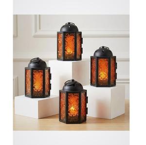 Farol Marroquí Dorado de Hierro, Hecho a Mano, Ecológico, con Diseño Grabado a Mano, para Decoración Festiva del Hogar y Jardín - Product Image 6