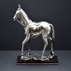 <b>Hand</b> finished <b>cast</b> aluminium horse sculpture noble stallion metallic equine statue decor for refined interiors - Product Image 2