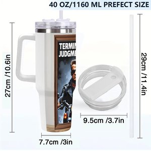 Stainless Steel Tumbler 40oz Insulated Travel Mug With Handle For <b>Coffee</b> And Tea - Product Image 4