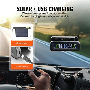 Sistema di Allarme Auto Universale Wireless, Sistema di Monitoraggio Pressione Pneumatici per Camper, Set Sensori TPMS Impermeabili con 12V 7.3-87 PSI per Rimorchi - Product Image 3
